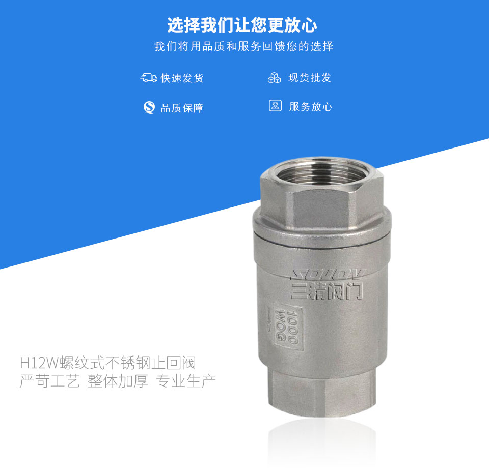 H12W螺纹式不锈钢止回阀 H12W螺纹式不锈钢止回阀